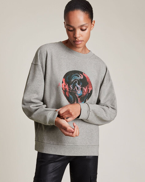 All saints grey discount sweatshirt