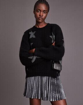 SAINTS Star Pattern Crew-Neck Jumper 