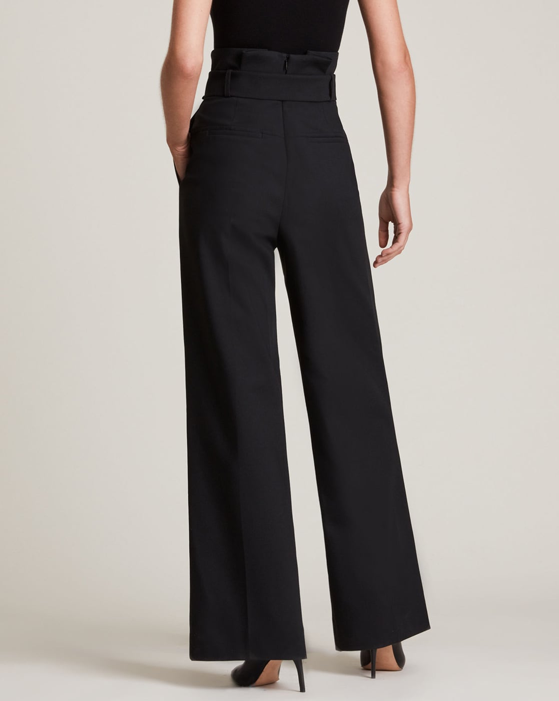 high-rise waist REYA double pleat trousers