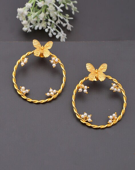 Girls Jewelry - 14K Yellow Gold Butterfly White CZ Screw Back Earrings –  Loveivy.com