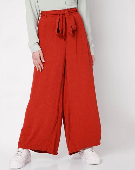 UO Otto Crinkle Trousers Urban Outfitters Tie-Up Button Palazzo White Pants  XS | eBay