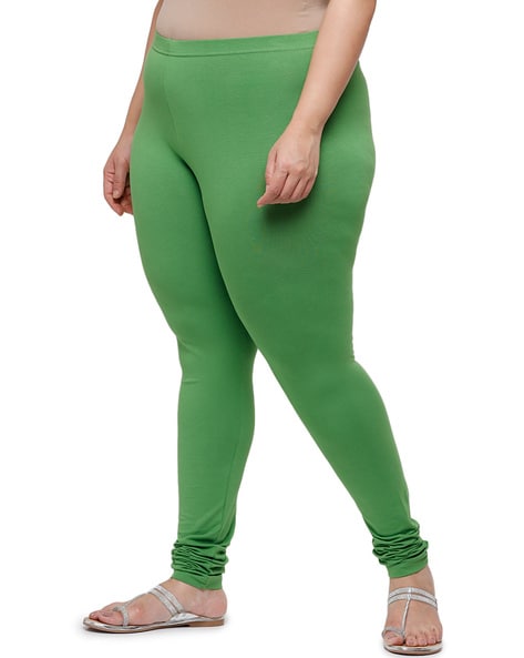 Buy online Green Solid Legging from Capris & Leggings for Women by