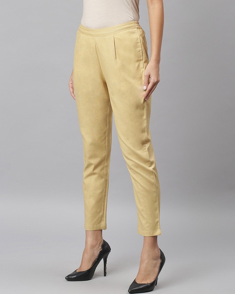 Buy Orange Trousers & Pants for Women by Jaipur Kurti Online | Ajio.com