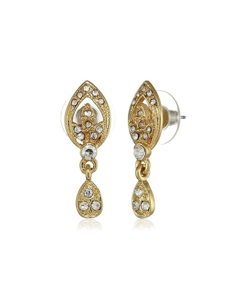 ER18301 Gold Covering South Indian Screwlock Daily Wear Earrings AD Stones  Handmade Designs | JewelSmart.in