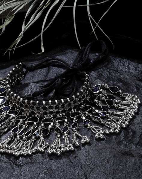 Buy Kyoot Jewels German Silver Oxidised Necklace Set Traditional Black  Metal Necklace Set with Earrings Boho Jewellery Set for Women and Girls  Online at Best Prices in India - JioMart.