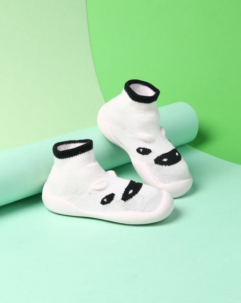 Mid-Top Sock Shoes with Contrast Hems