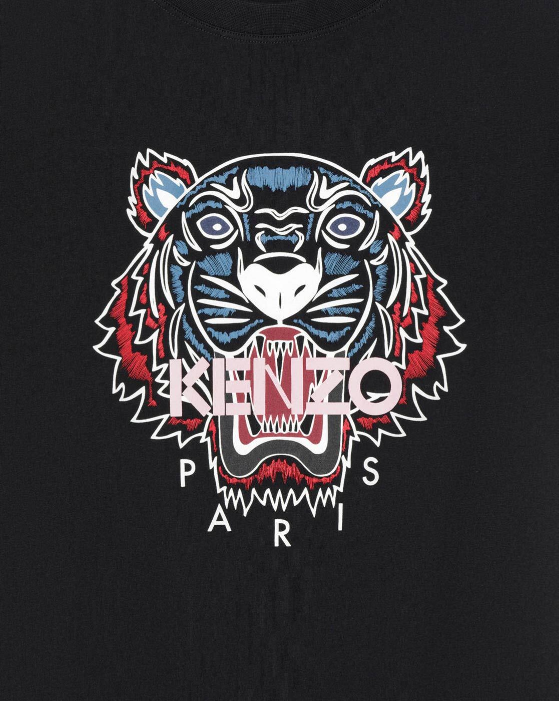 Buy KENZO Tiger Print Crew Neck T shirt Black Color Women AJIO LUXE