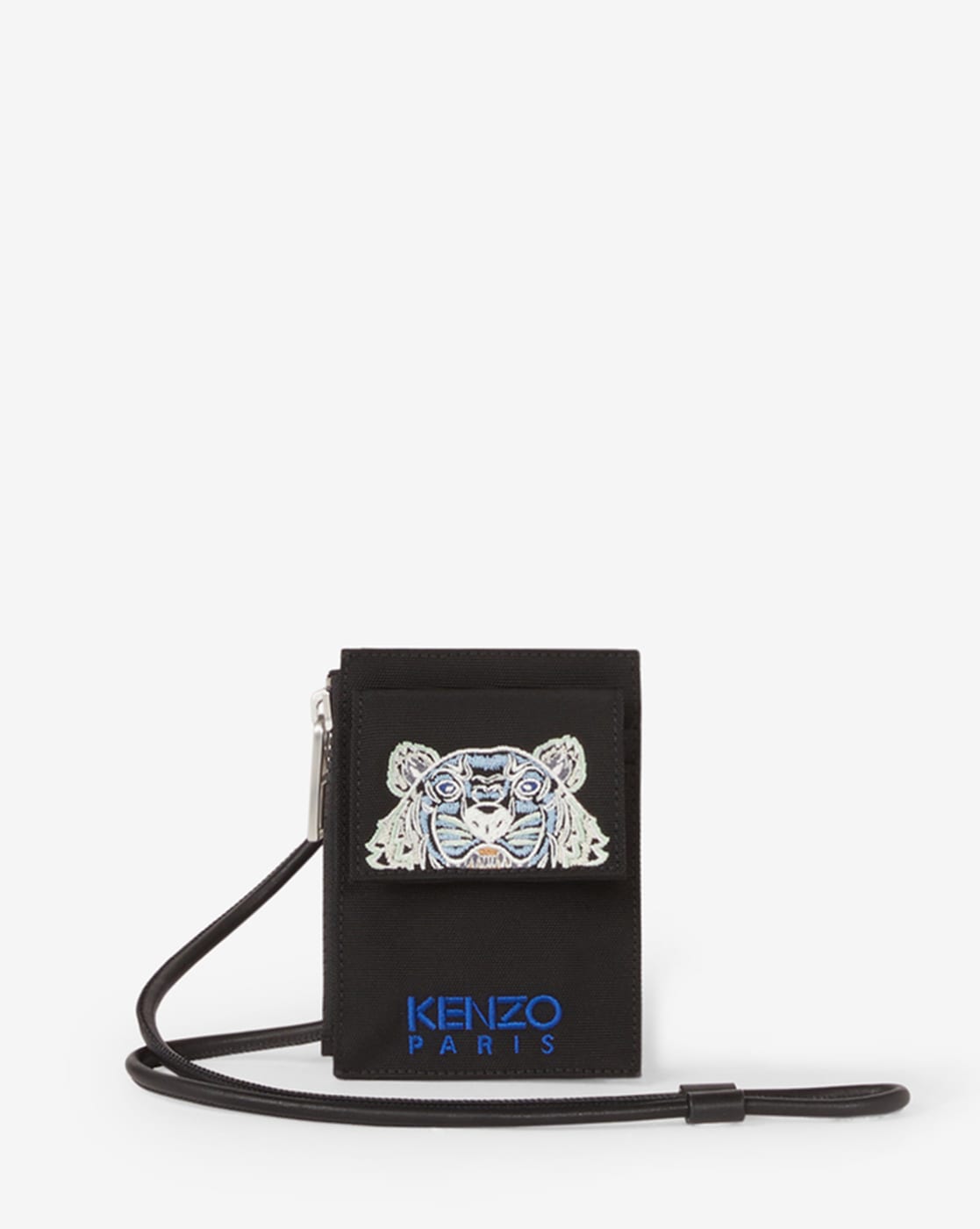 Buy KENZO Brand Embroidered Card Holder with Sling Strap, Black Color  Women
