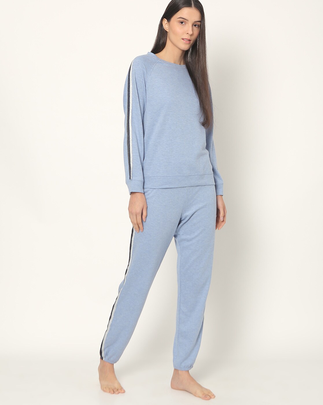 Nite Flite Women's Starry Night Full Sleeve Cotton Pyjama Set - Blue