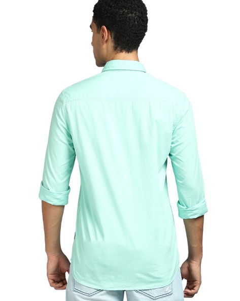 B91Xz Mens Dress Shirts Workwear Short Sleeved Shirt Men's Spring And  Summer New Loose Cotton Pocket Shirt Men's Shirt Green,Size XXL