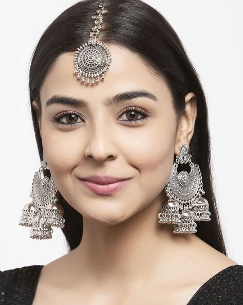 Buy Silver Earrings for Women by Oomph Online | Ajio.com