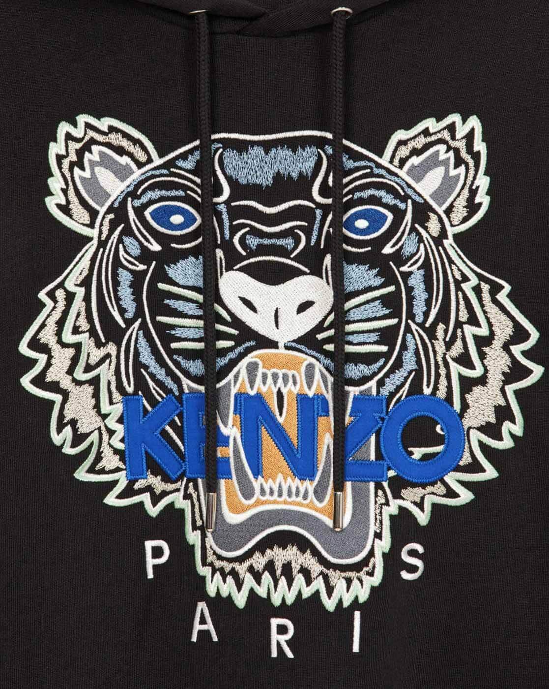 Buy KENZO Tiger Original Hoodie | Black Color Men | AJIO LUXE