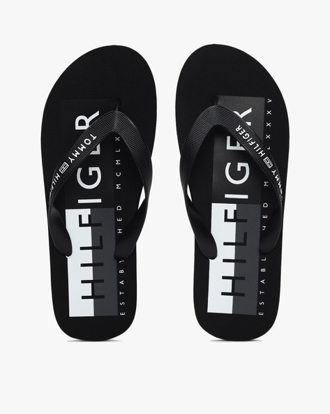 tommy hilfiger black flip flops