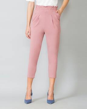 Buy Pink Trousers \u0026 Pants for Women by 