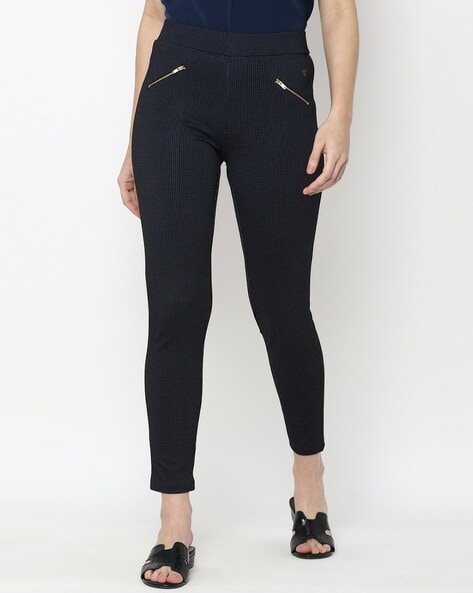 Textured Leggings with Elasticated Waist