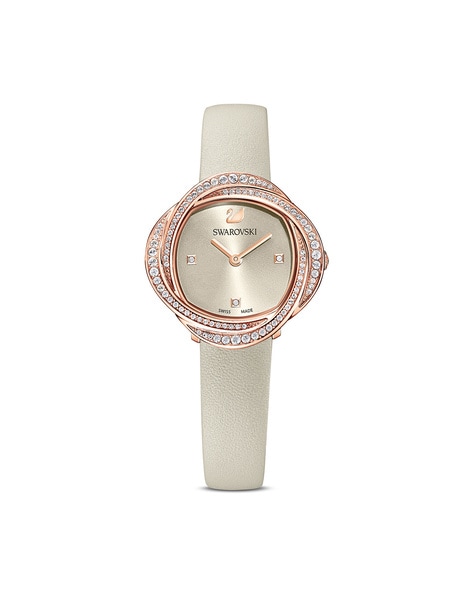 Swarovski leather watch sale