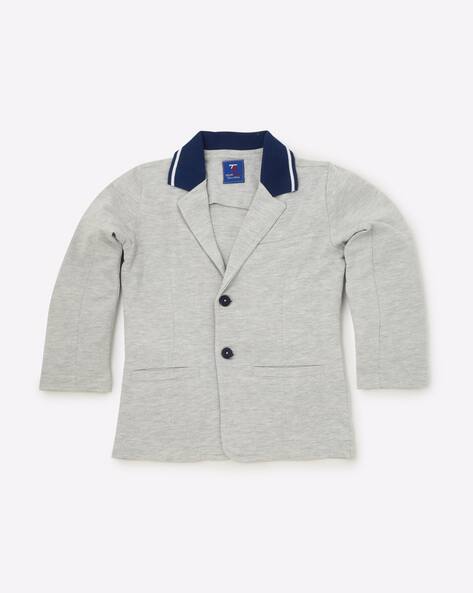 Heathered Blazer with Contrast Collar