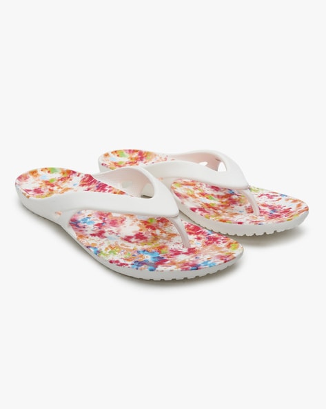 tie dye croc flip flops