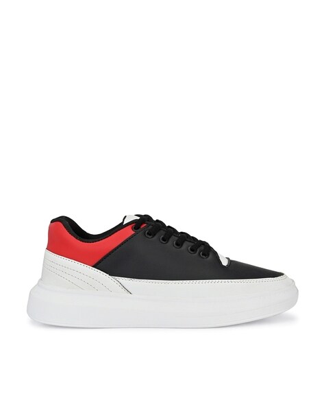 mactree men colourblocked pu sneakers
