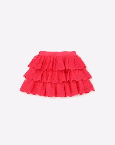 Lace-Tired Printed Skirt