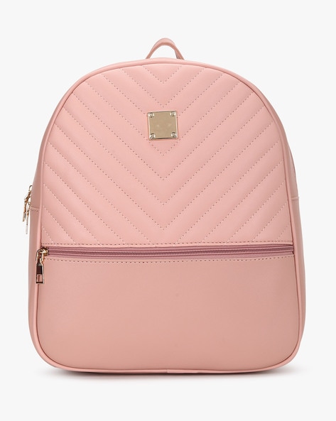 Pink best sale quilted backpack