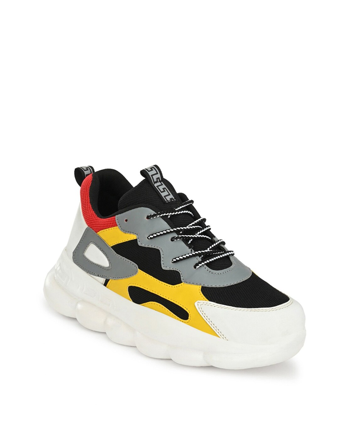mactree men colourblocked pu sneakers