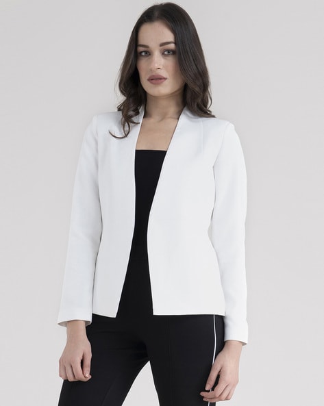 womens white short blazer