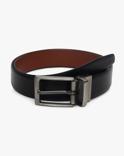 Belt in Foresta Brown with black contrast stitch and brass buckle – Coco &  Blu