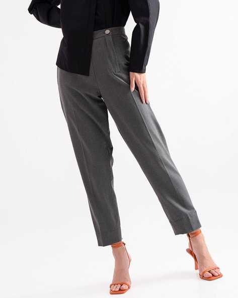 ZYSWP Grey Suit Pants for Women Spring Autumn High Waist Slim Casual  Trousers for Work Formal Wear Vertical Straight Trousers (Color : Grey,  Size : XS code) : Amazon.de: Fashion
