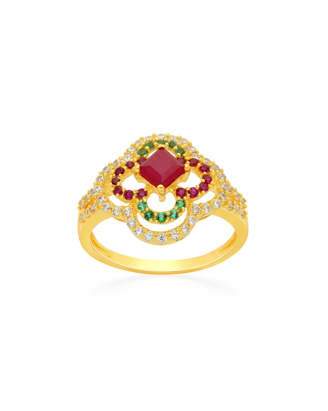 22kt Gold Ruby Ring - RiLp4575 - 22kt gold fancy Ruby studded ring with  excellent workmanship. Note : Ring can be resized by reque