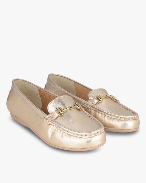 Slip-On Loafers with Metal Accent - Main Image
