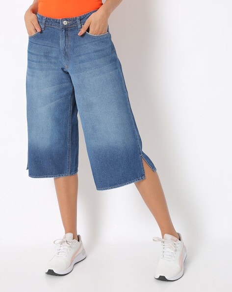 Womens Lace Skinny Capri Denim Pants Crop Trousers Skin Tight Jeans Stretch  Slim | eBay