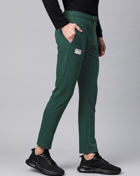 Dark green shop track pants