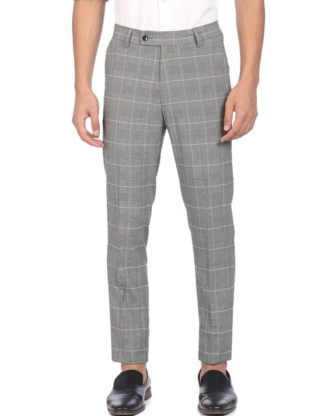 High Waisted Wide Leg Cropped Check Pants | Nasty Gal