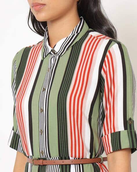 multicolor striped shirt womens