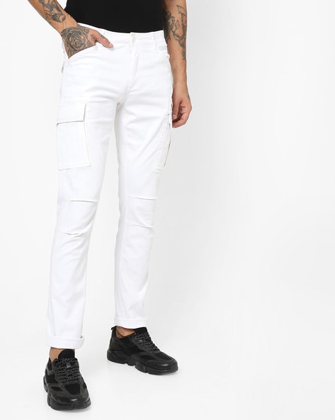 Wide cargo trousers  White  Ladies  HM IN