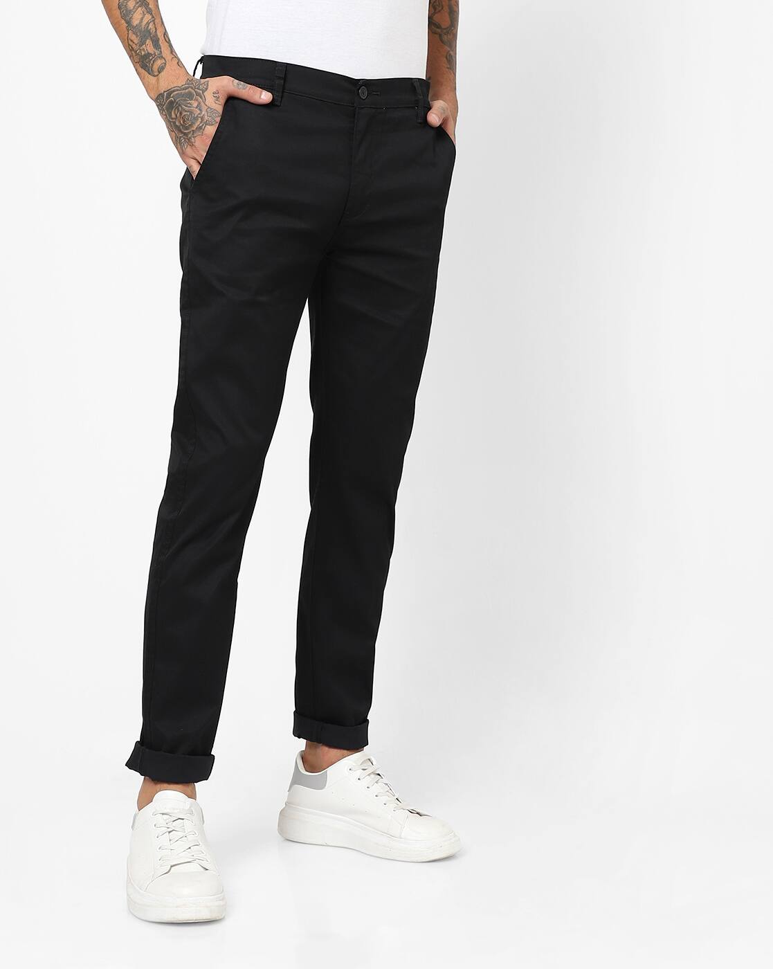 Buy Black Trousers \u0026 Pants for Men by 