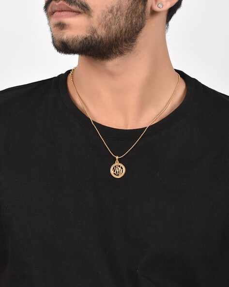 RN Gold Plated 786 Muslim Allah Word Pendant Locket Necklace Men Women