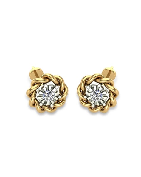 18ct Yellow Gold Oval Shape Single Stone Stud Diamond Earrings - ES9 -  Steven Stone