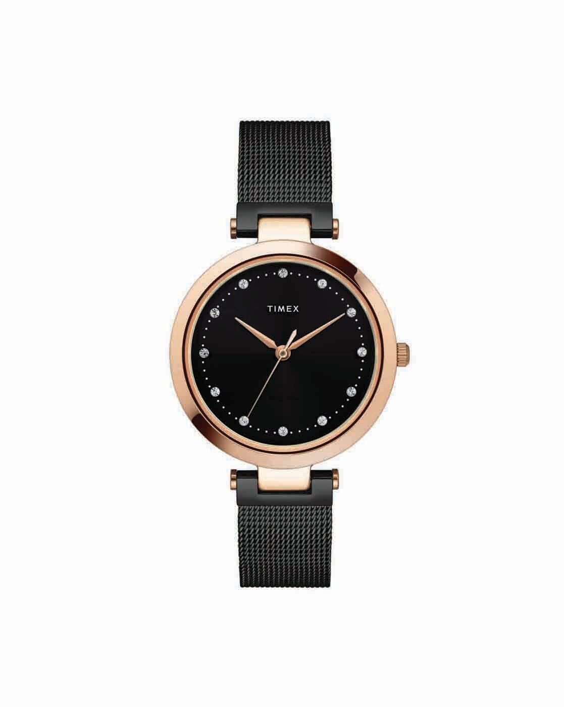 Timex black sale and gold watch