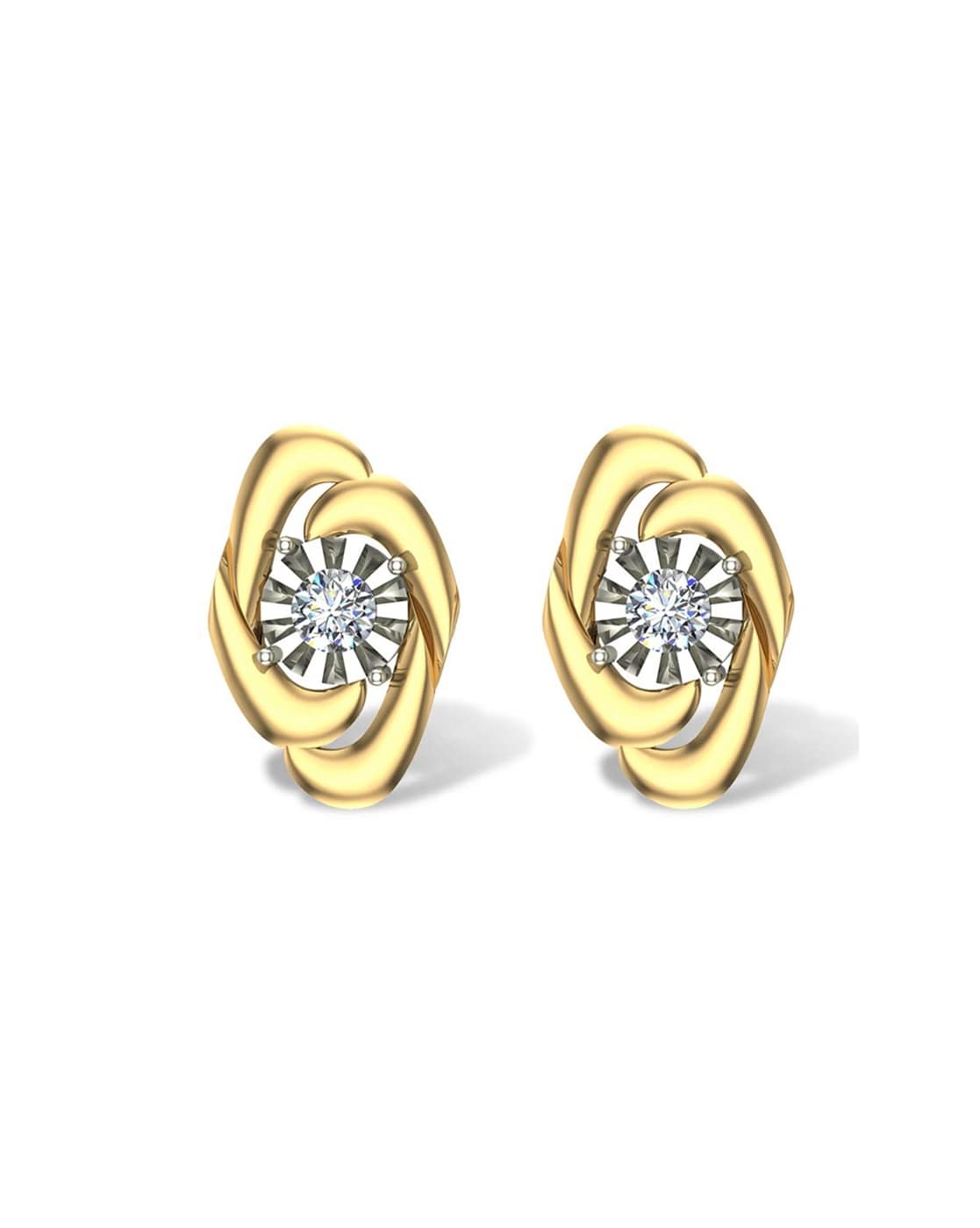 18K Solid Yellow Gold 4mm Diamond Stud Earring, Solitaire Diamond Bezel  Setting Studs, Single or Pair of Studs With Push Back - Etsy