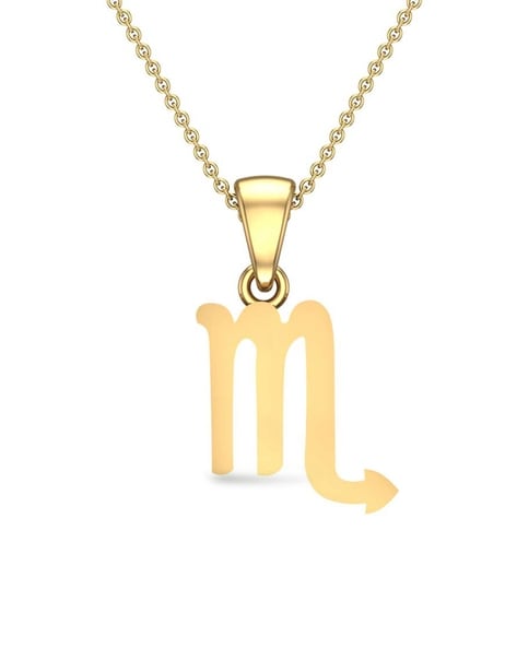 Scorpio Nameplate Necklace - Gold - sosorella