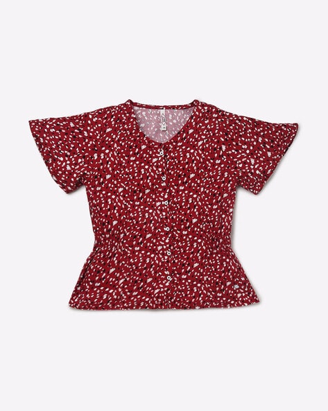 Lee Cooper Micro Print Peplum Top