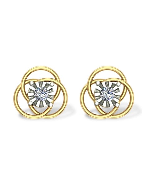 Designer Le Vian 18K Gold Diamond Stud Earrings - Ruby Lane