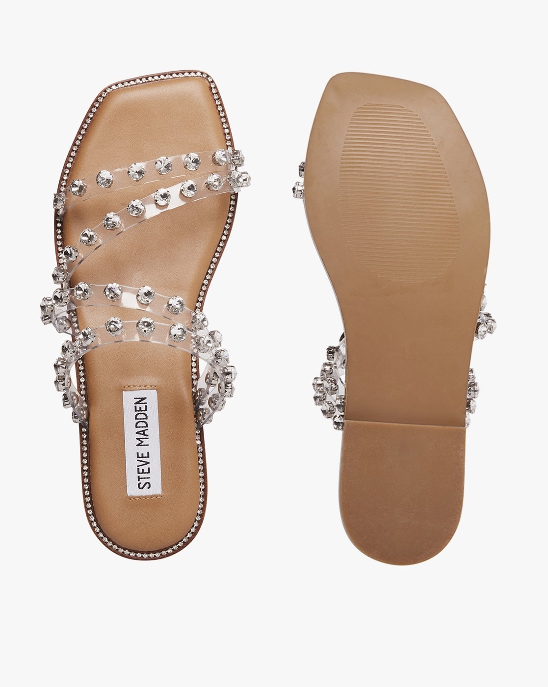 Buy Clear Brown Flat Sandals for Women by STEVE MADDEN