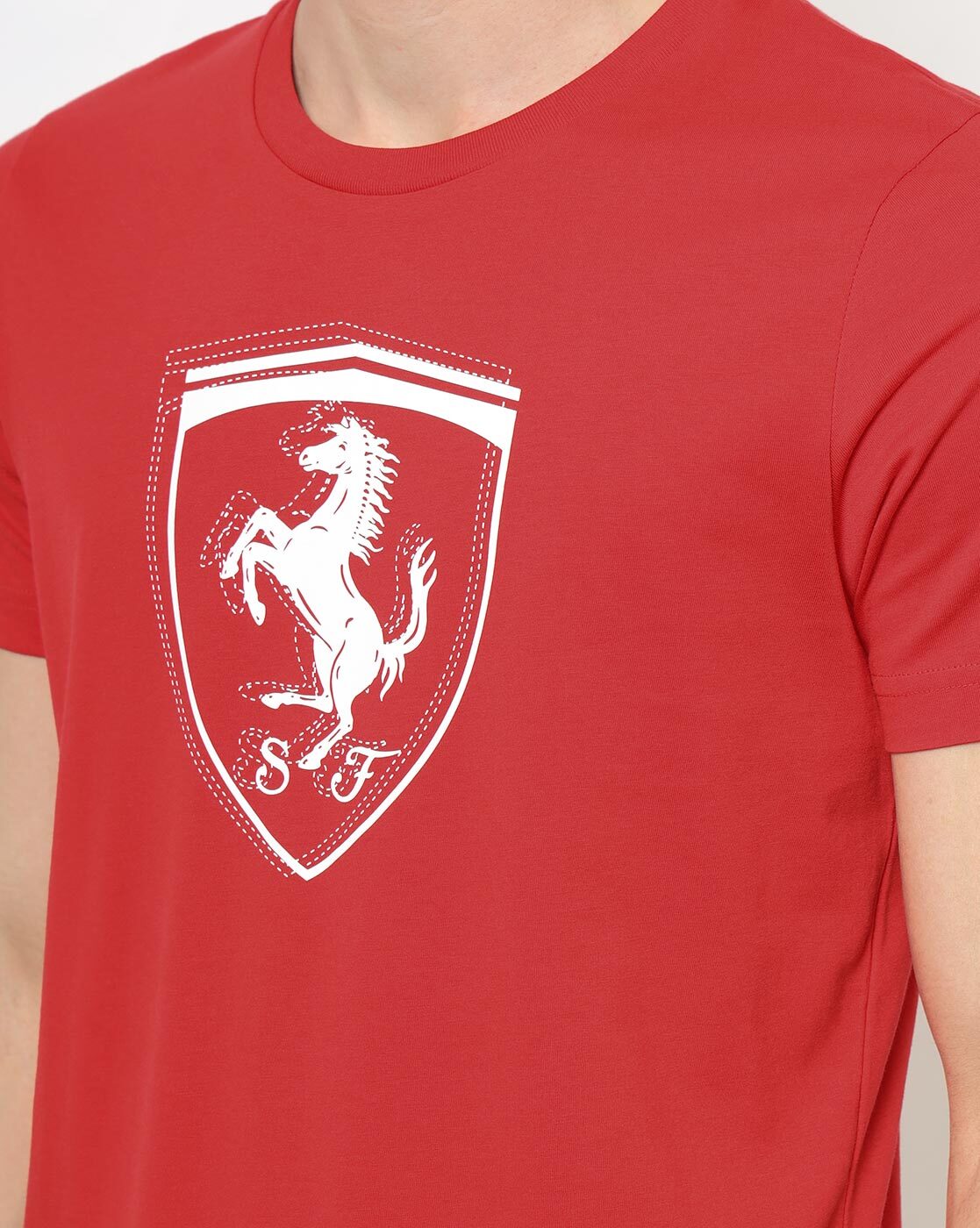 Scuderia Ferrari Men's Puma Small Shield T-Shirt-Red/Black