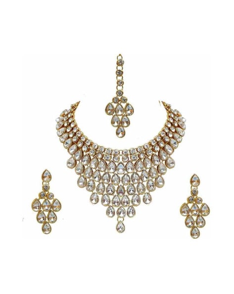 Buy Efulgenz White Austrian Crystal Rhinestone Necklace for Women Bridal  Necklace Set for Wedding Choker Necklace and Earrings Jewelry Set for Party  Bridesmaid Gift,White Online at Best Prices in India - JioMart.
