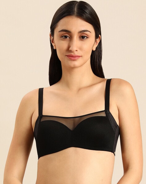 Buy Wacoal Lace Lightly-Padded Bra, Black Color Women