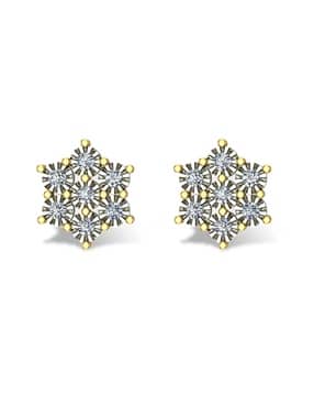 Yellow Gold Diamond Designer Earrings-image-4