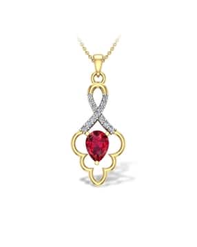 dishis Yellow Gold Diamond Studded Pendant-picture-52